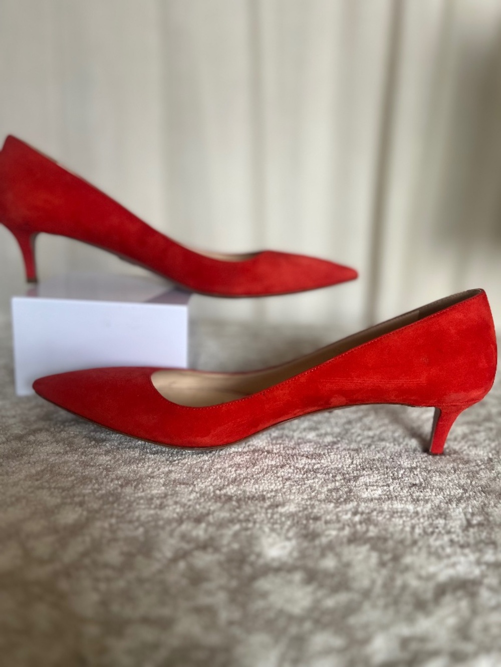 Prada Red Suede Kitten Heels - Size 40 (US 9.5)